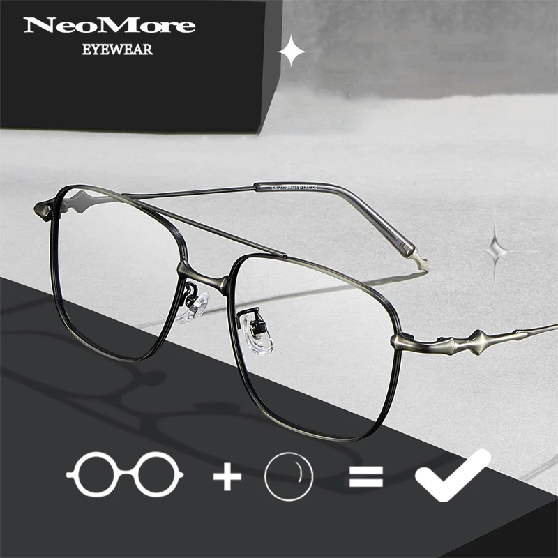 

Brand Progressive Multifocal Eyeglasses Large Frame Alloy Glasses Frame Flight Glasses Fashion Big Face Spectacles Retro Eyewear