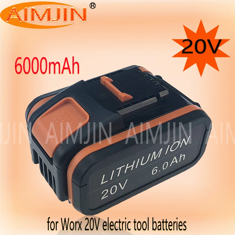 For Worx 20V 6.0Ah Lithium battery Rechargeable WA3553 WA3551 WA3553.1 WA3570 for All WORX Electric and Garden Tools