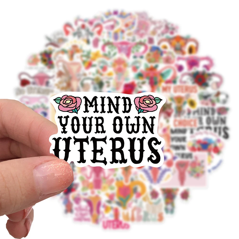 10/30/50pcs Uterus Feminism Flowers Women Graffiti Stickers Laptop Phone Luggage Car Guitar Motorcycle Waterproof Sticker Decal