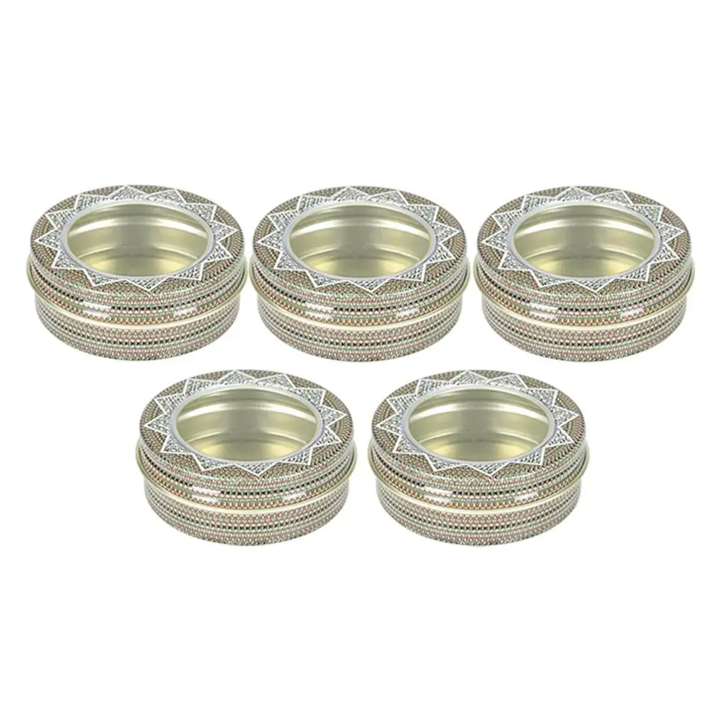 5pcs Aluminum Jar Containers Metal Empty Tins with Clear Window for Lip Balm