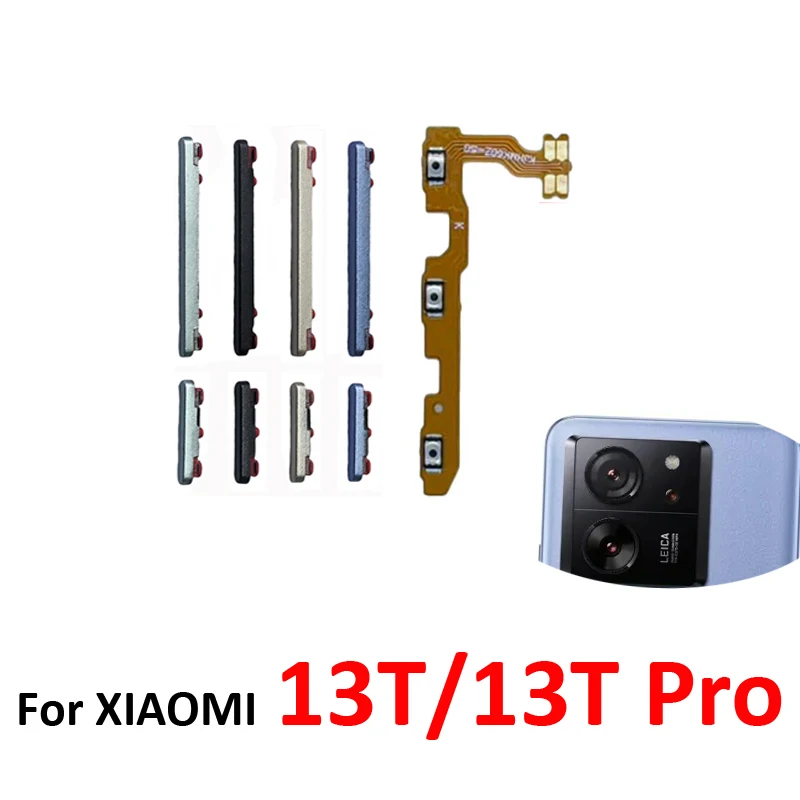 Botão de Volume e Liga/Desliga para Xiaomi MI 13T Pro, Novo, Tecla Externa, Cabo Flex Interno, Peça de Reparo para Xiaomi 13T