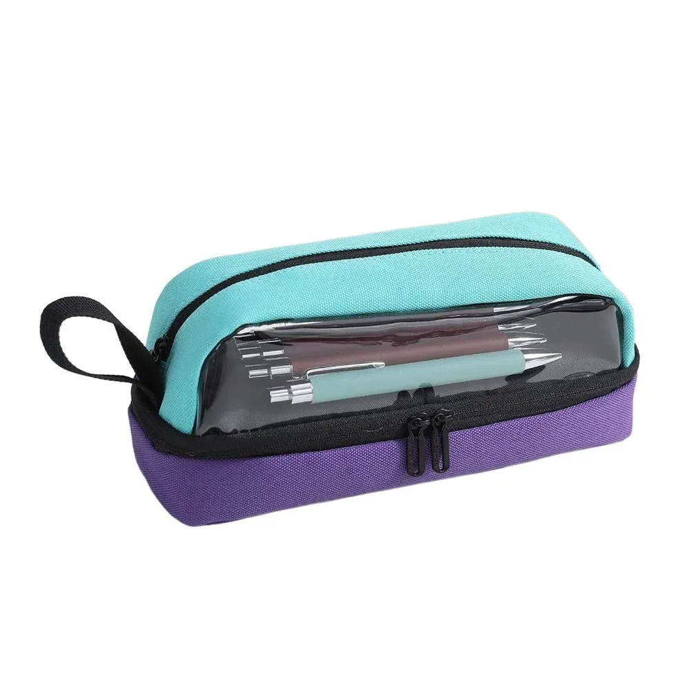 

Personality Canvas Stationery Bag Multi Layer Large Capacity Pencil Case School Supplies Students Makeup Storage Bag Signature