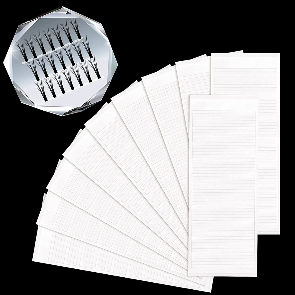 250 Strips Easy Fan Tapes Volume Eyelash Extension Supplies Individual Lashes Storage Sticky Strip Double Faced Adhesive Tapes