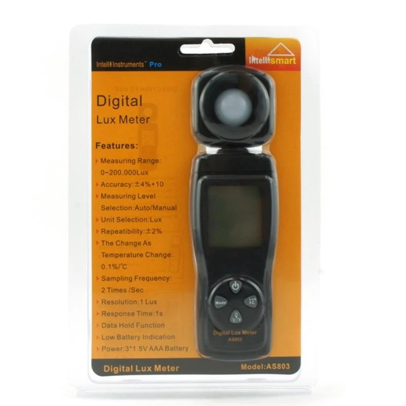 Luxmeter Measure Digital Illuminance/Light Meter 0-200.000 untuk Measur