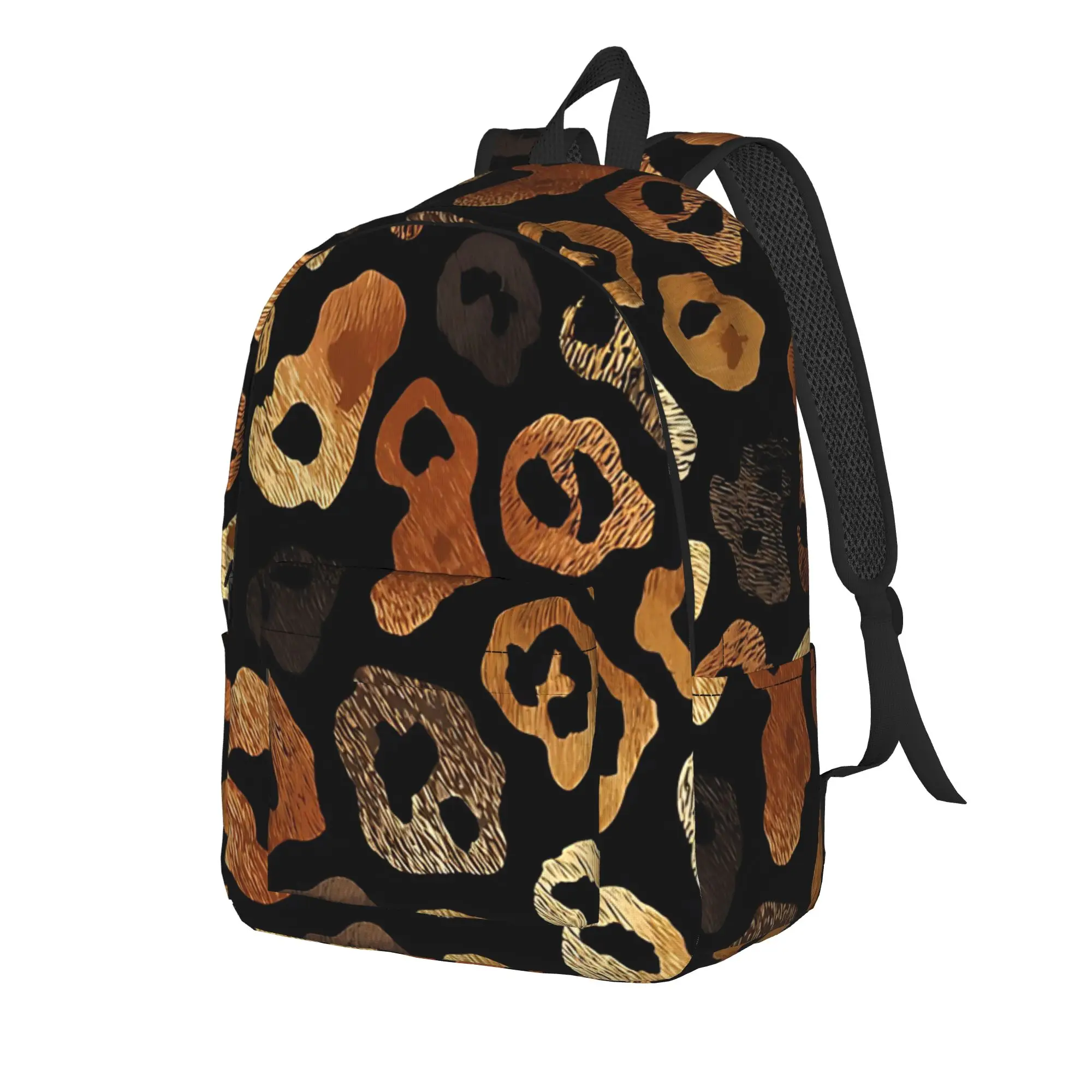 Leopard Skin Texture Backpack Wildlife Rescue Fashion Backpacks Female Cycling Big School Bags Design Rucksack