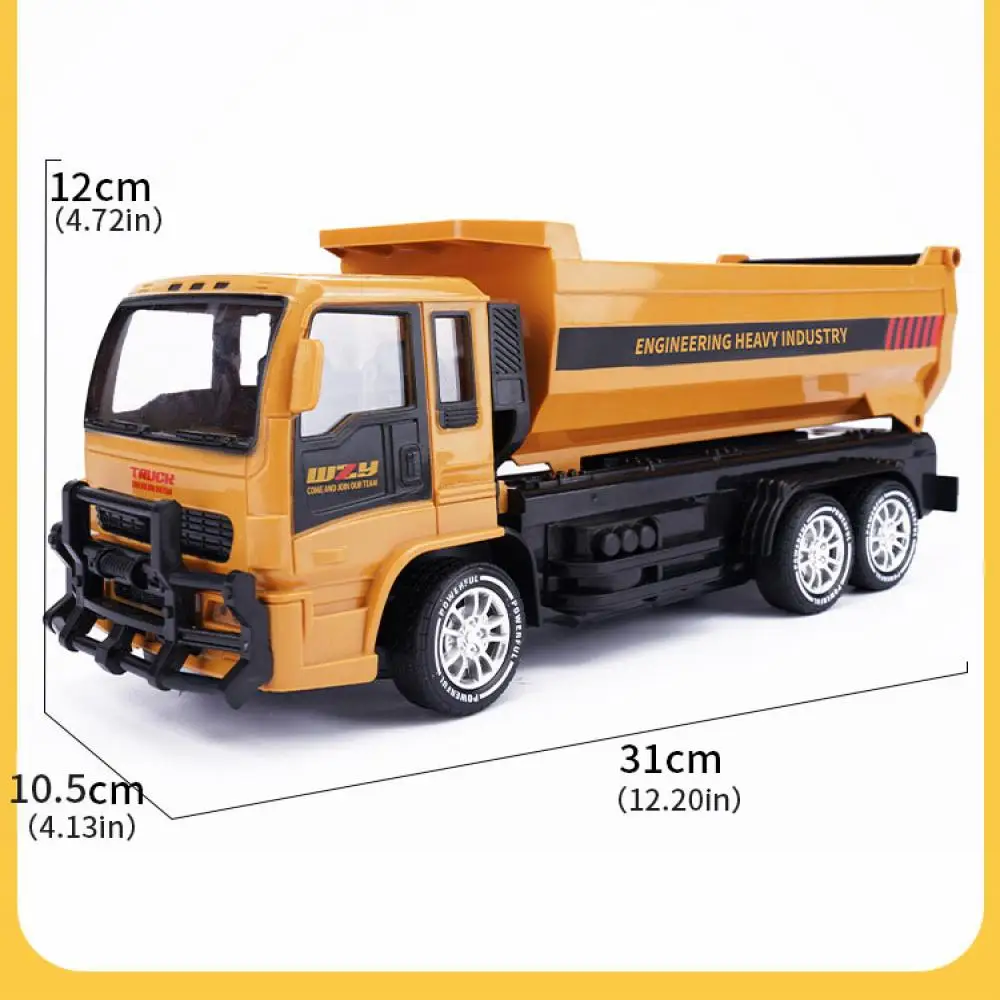 1:24 Rc Tipper Engineering Car Alloy and Plastic Tipping Bucket 2.4G 6CH Remote Control Dump Truck Toys for Boys Children's Gift