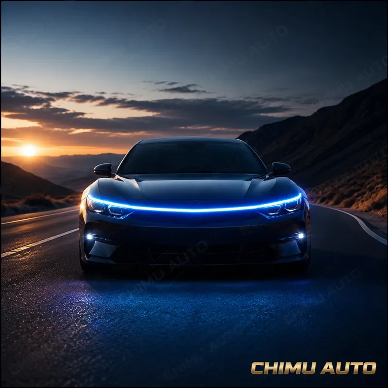 【CHIMU AUTO】 LED Through Type Middle Net Light Strip for Car Cover Decorative Guide Ambient Racing Streamer Daytime Running