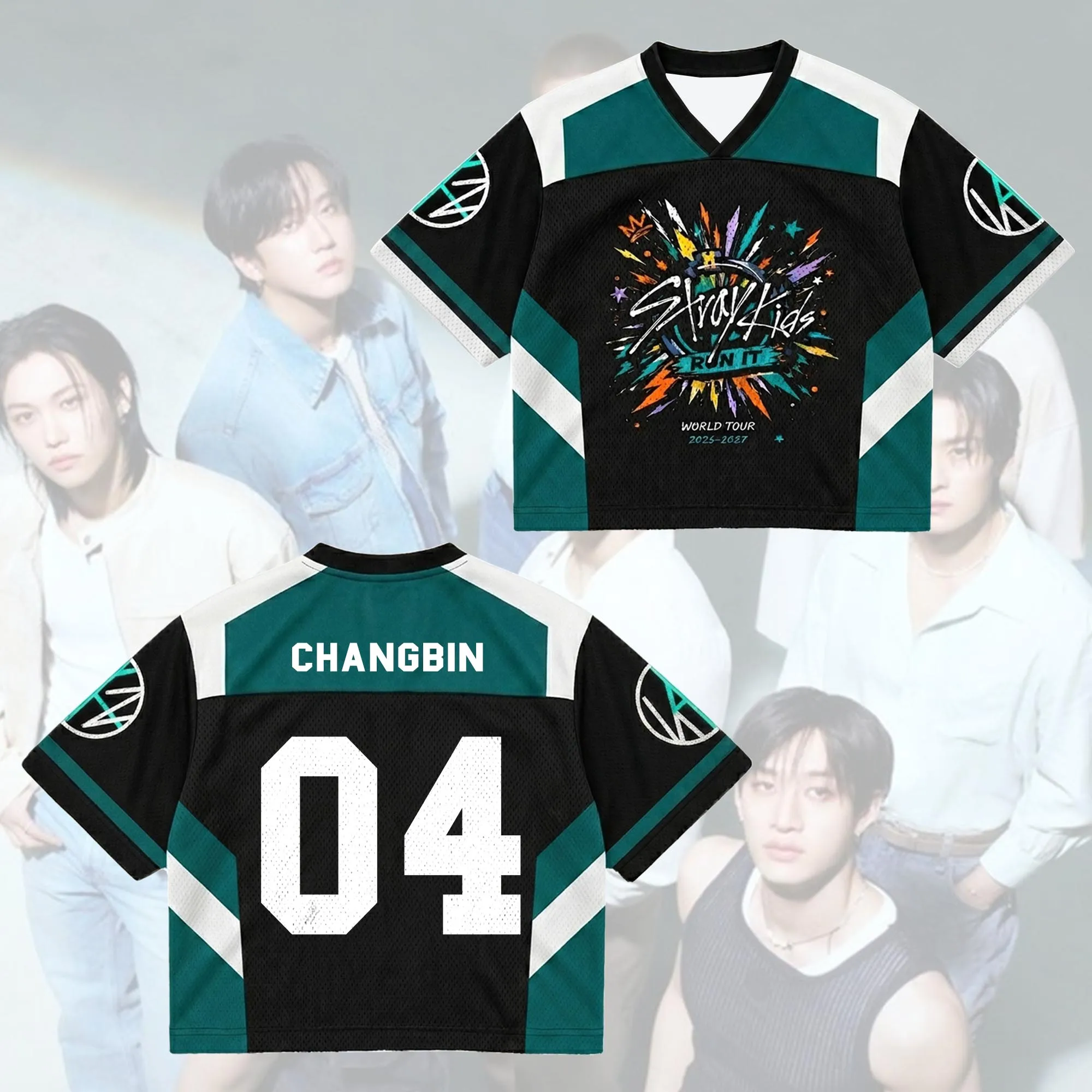 2026 Stray Kids Run It World Tour 3D-gedrucktes Jersey Herren Sommer Outdoor T-Shirt Atmungsaktiv Schnelltrocknend Streetwear Kleidung – Detail 4
