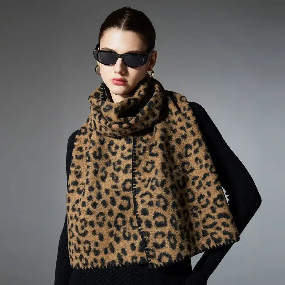 

Новая мода осень-зима леопардовый принт женские шарфы шарф шаль элегантный универсальный теплый шарф высокого качества