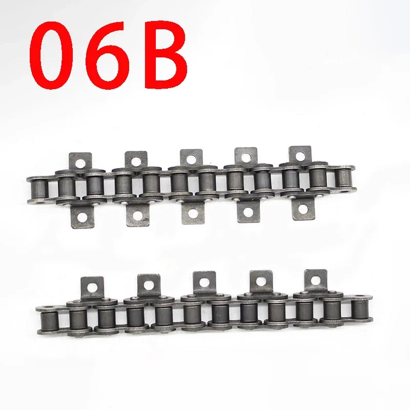 

1.5M 06B Short Pitch Precision Single/Double Bend Ear Straight Roller Chain, Industrial Drive Single Row Chain