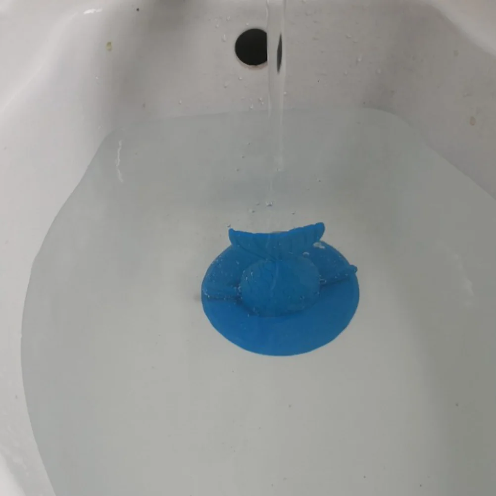 

2Pcs Floor Drain Sink Cover Fishtail Shape Blue White Strong Suction Kitchen Bathroom Deodorant Filter Strainer Stopper