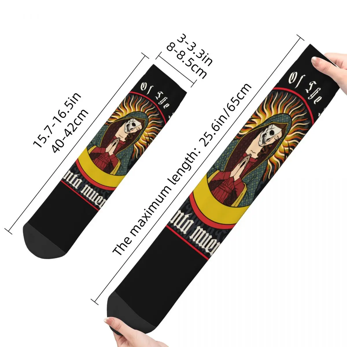 Hip Hop Retro Saint Of The Death Crazy Men\'s Socks Unisex Mexican Skull Santa Muerte Harajuku Pattern Printed Crew Sock Gift