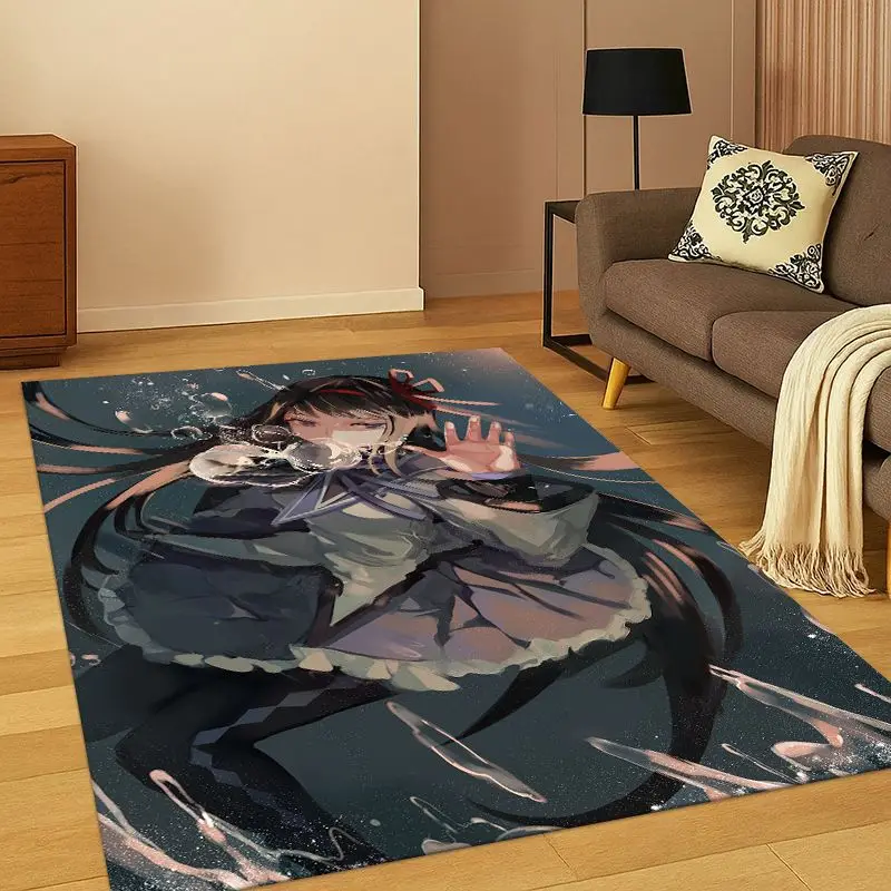 Cute Puella Magi Madoka Magica Cartoon Living Room Non-Slip Area Rug Soft Carpet for Bedroom Playroom Sofa,Home Decor Doormat