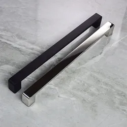 Bathroom Glass Sliding Door Handle 304 Stainless Steel 440mm Shower Room Handle with Polished Finish for Modern Bathrooms