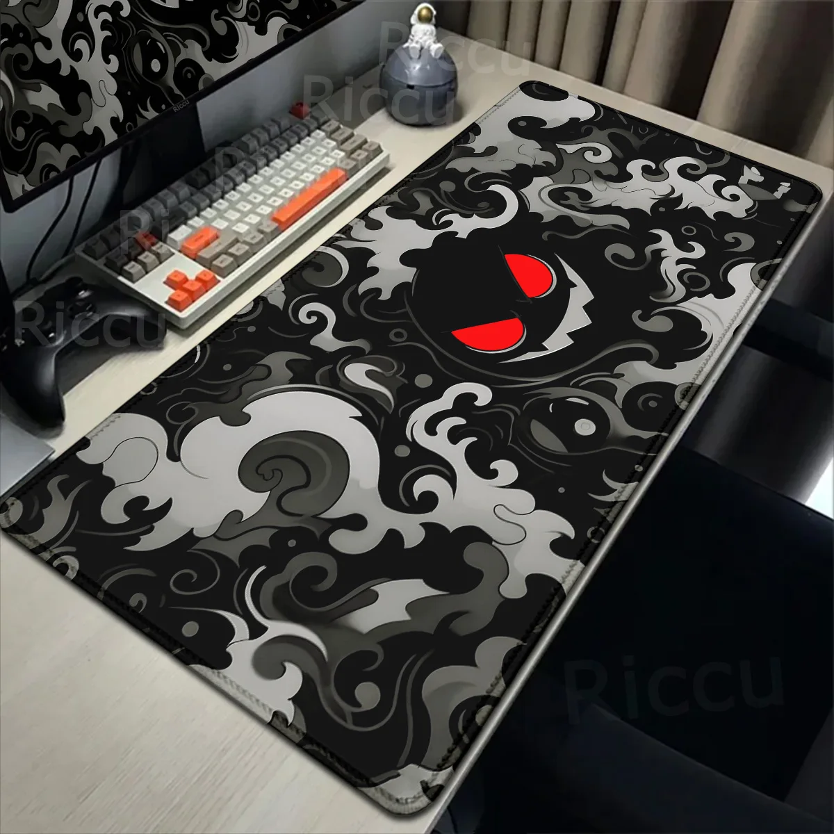 Anime p-pokemons mousepad hd impressão g-gengars gaming ratos almofada 90x40cm borda de bloqueio engrossar teclado do computador tapete antiderrapante deskmat