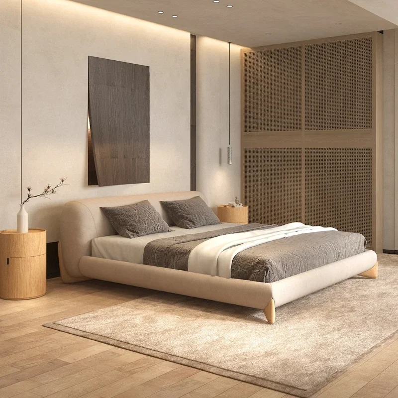 

Кровать Свет Роскошная Современная Кровать в главной спальне Высококлассная Вилла Минималистская Тканевая Кровать Интернет Знаменитости