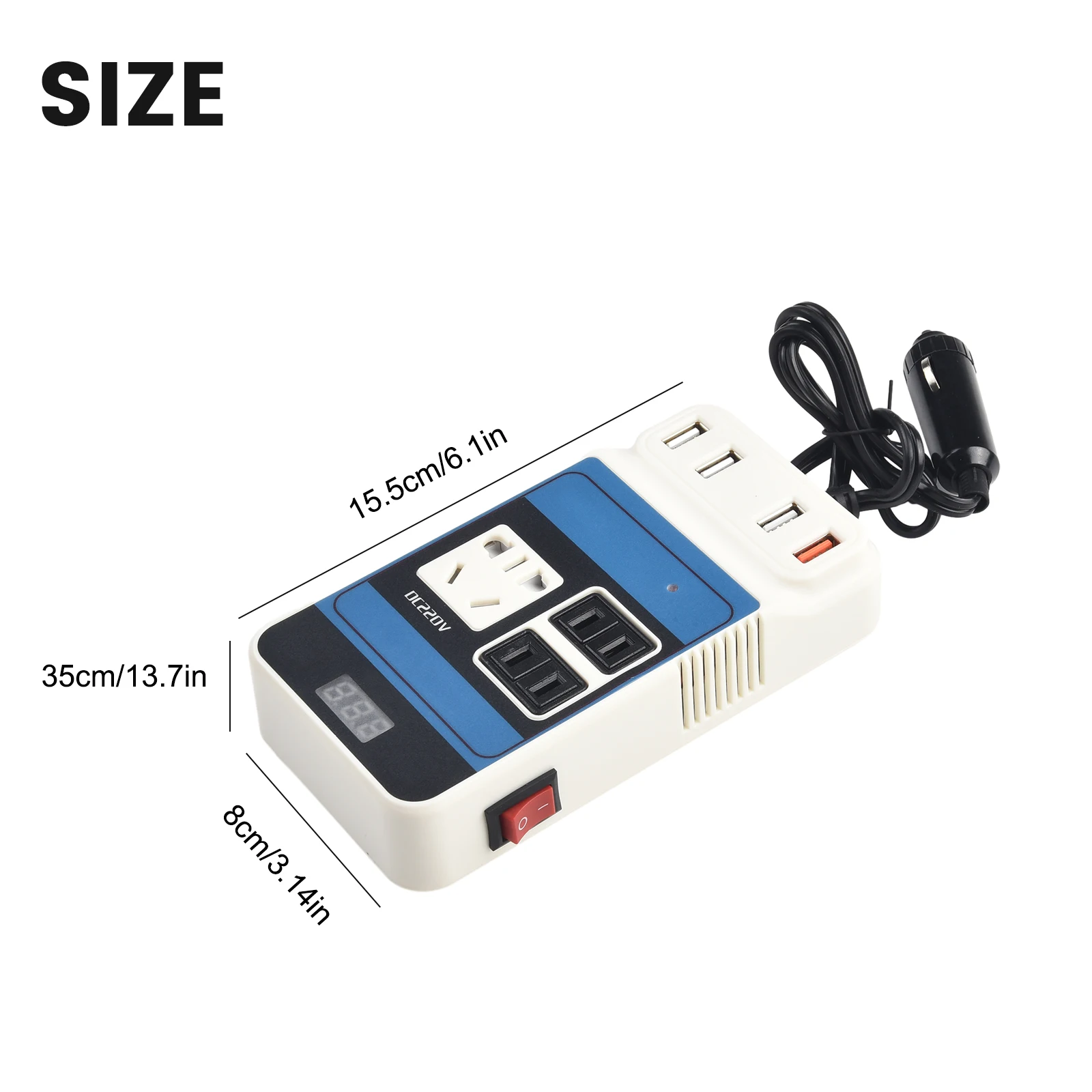 Parts & Accessories Car Inverter 1500W 1PACK/1PCS 4 Ports ABS Hot/Easy To Install Practical To Use High Quality