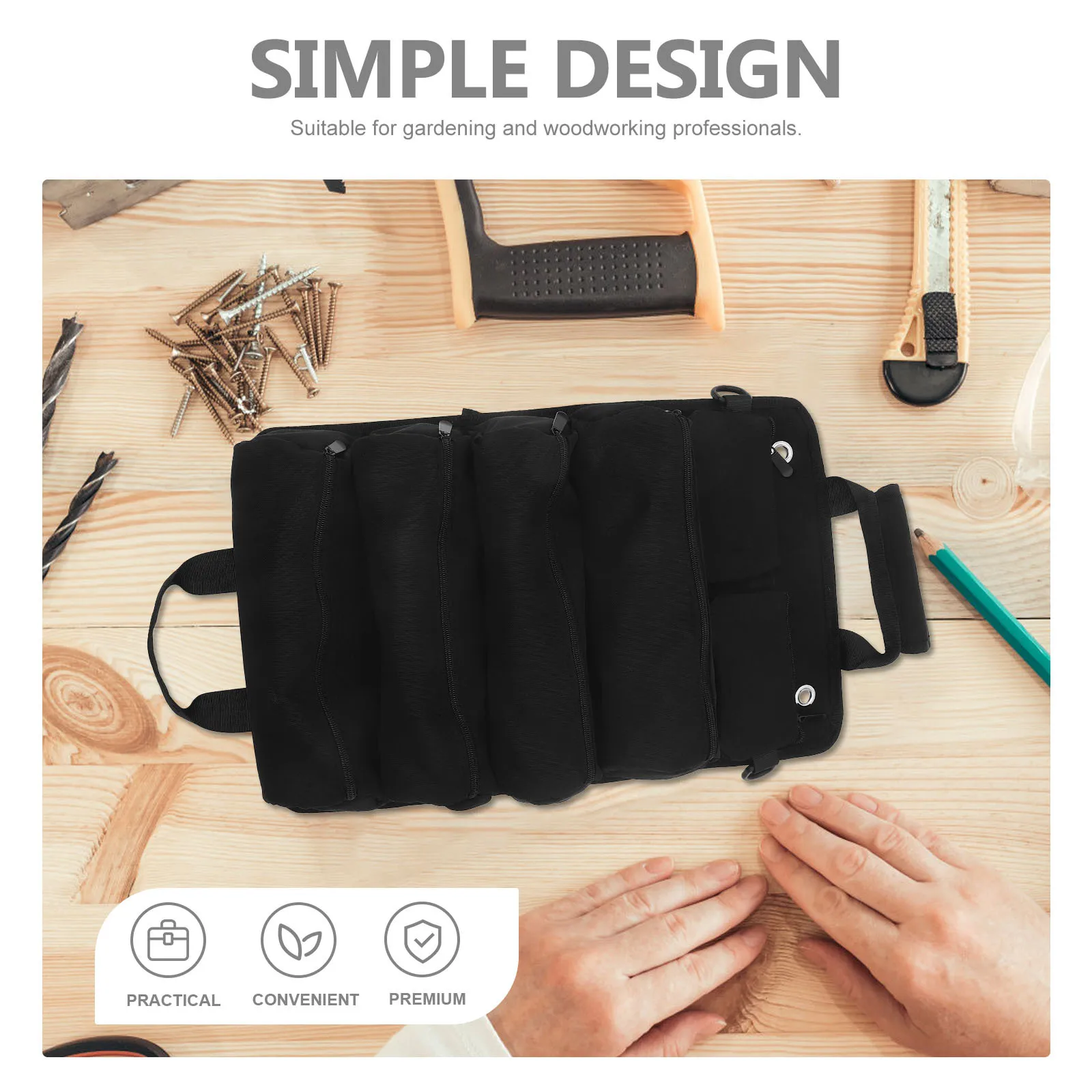 Tool Kit Small Bags Storage and Organizer Multifunctional Folding Electrical Multi-purpose Black Electricians