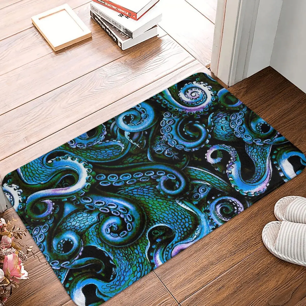 Seamless Art Anti-Slip Doormat Bath Mat Blue Ocus Steampunk By Moose Disco Floor Carpet Entrance Door Rug Indoor Decor