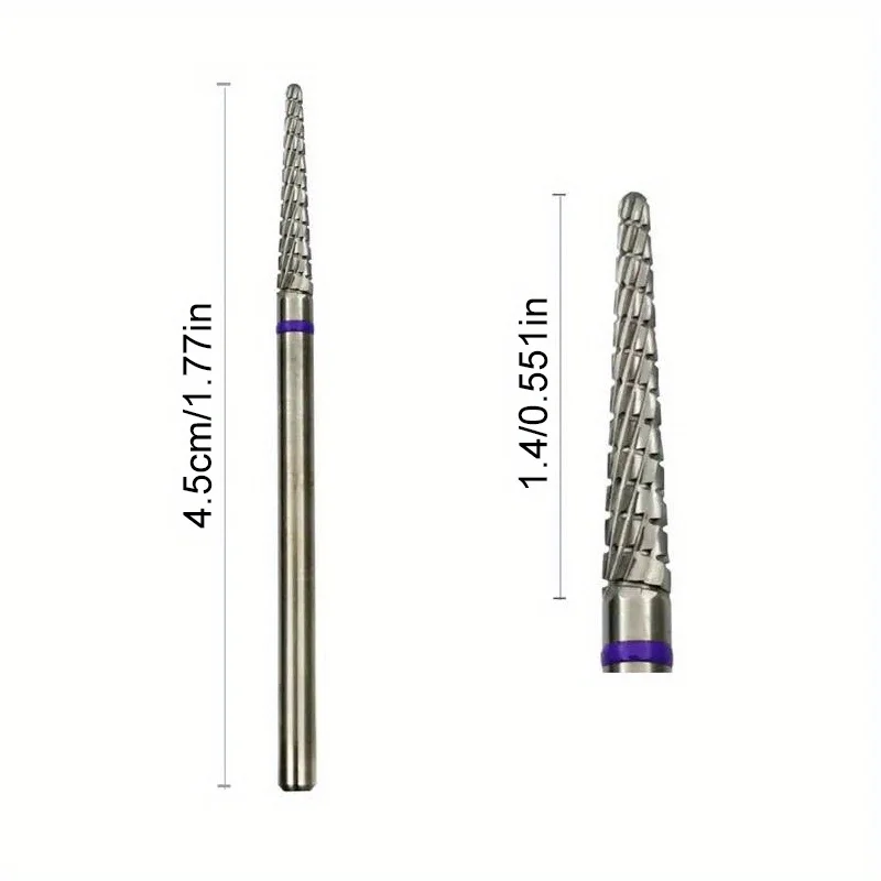 1/2Pcs Carbide Cuticle Clean Nail Bit Cone Nail Drill Bits Electric Grinding Burr Manicure Drills Nails Accessories Tools