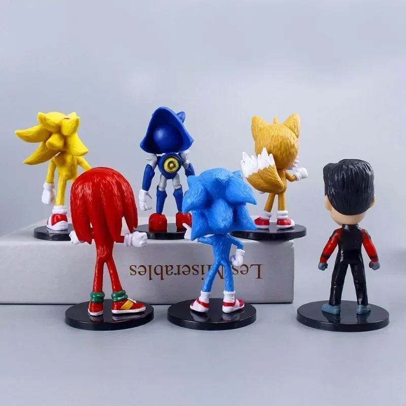Sonics Anime Cartoon PVC Character Scale Figurine Toy Shadow Tail Figure Model Dolls Children Animal Toy Birthday Gift