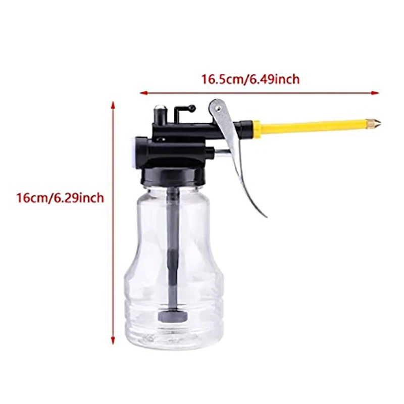 Oiler for Greasing Transparent Oil Can Lubrication High Pressure Pump Oiler Lubricating Oil Plastic Machine 250ml Grease Gun