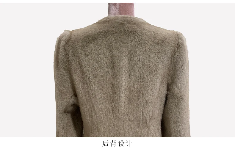 Nerazzurri Autumn Winter Elegant Luxury Chic Short Fitted Faux Fur Blazer Women Single Button Puff Sleeve Fluffy Jacket 2024