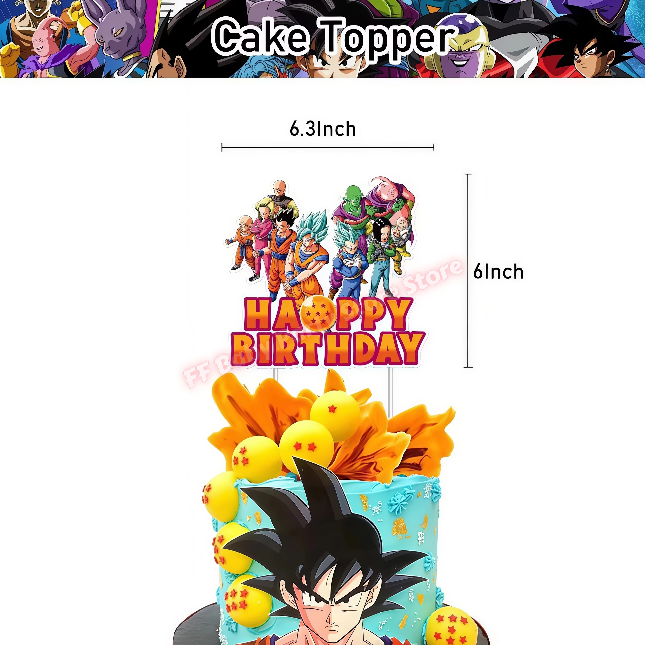 Dragon Ball Geburtstagsparty-Zubehör Son Goku Luftballons Pappbecher Teller Schlüsselanhänger Armbänder Jungen Party-Favoriten Geburtstagsdekoration – Detail 19