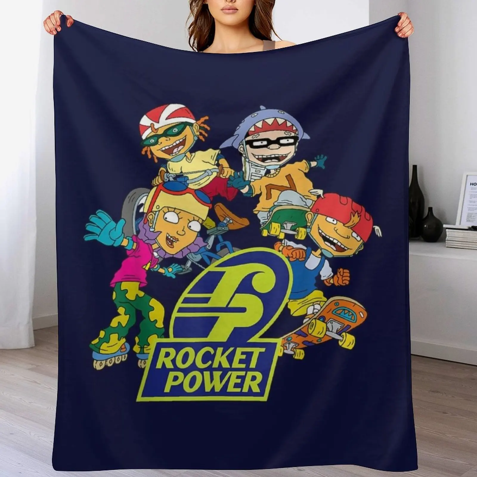 

Nickelodeon Rocket Power Character Throw Blanket Decorative Sofa Large Luxury Throw Thermal Blankets