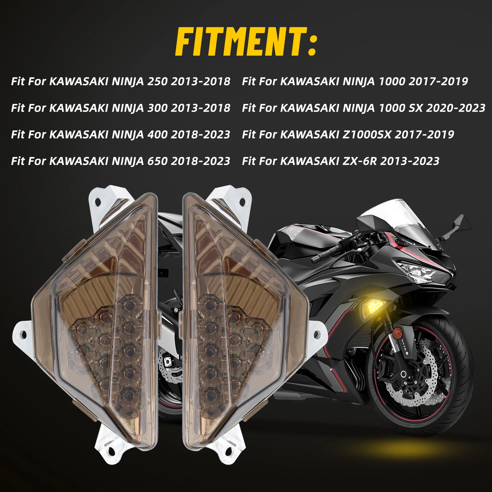 ペアオートバイターンシグナルライトカワサキニンジャ 250 300 2013