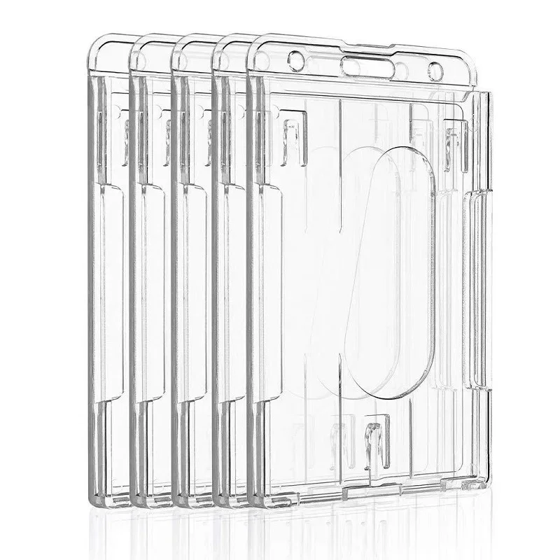 

5 Pieces of Transparent Single-card Plastic Card Holder PS Material Vertical Hard ID Card Is Dustproof and Easy To Take Kpop