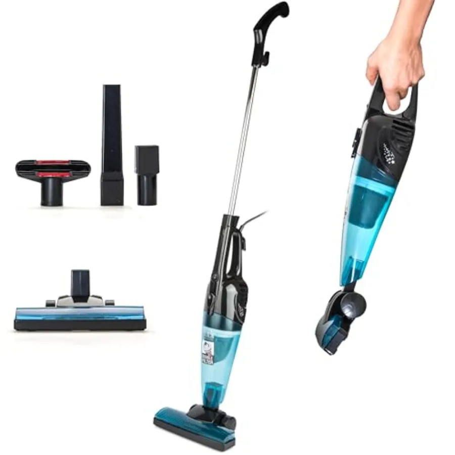 Merlin 2 in 1 Mini Handheld/Stick 500 Watt Bagless Corded Vacuum with Tools Blue for Home Cleaning Car Interior Detailing and O