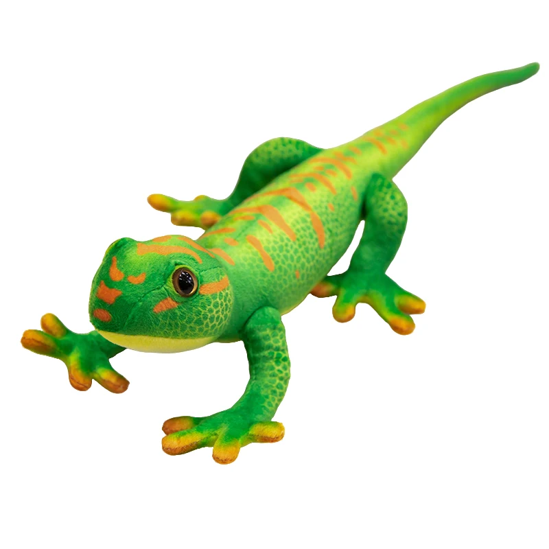 

50/65cm Green Phelsuma Madagascariensis Plush Toy Like Real Gecko Wild Animal Plushie with Long Tail Birthday Gift