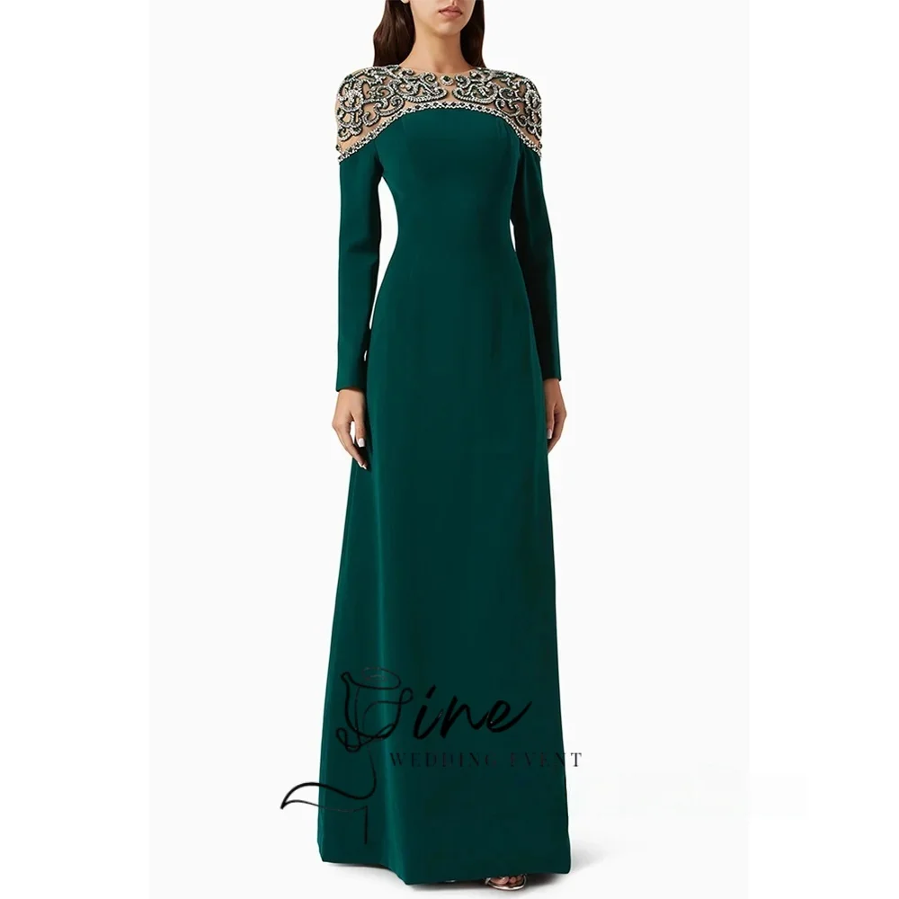 Oine Arabian Evening Dress Customized Round Neck Long Sleeves Crystal Beading A Line Saud Arab Prom Dresses Wedding Party Gown - AliExpress 320 Oine Arabian Evening Dress Customized Round Neck Long Sleeves Crystal Beading A Line Saud Arab Prom Dresses Wedding Party Gown - AliExpress 320