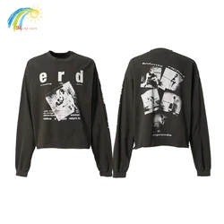 Classic Letter Logo Graphics Print Enfants Riches Deprimes Long Sleeve T-Shirt Men Women 1:1 Tag Vintage Washed Black ERD TShirt