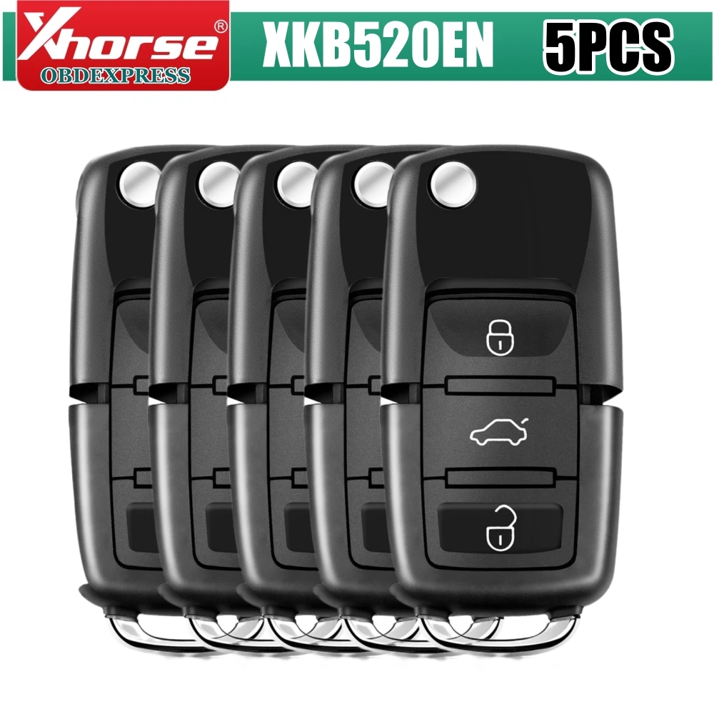 Xhorse XKB520EN 2nd Generation Wire Remote Key B5 Type Supports Wireless Programming 5PCS