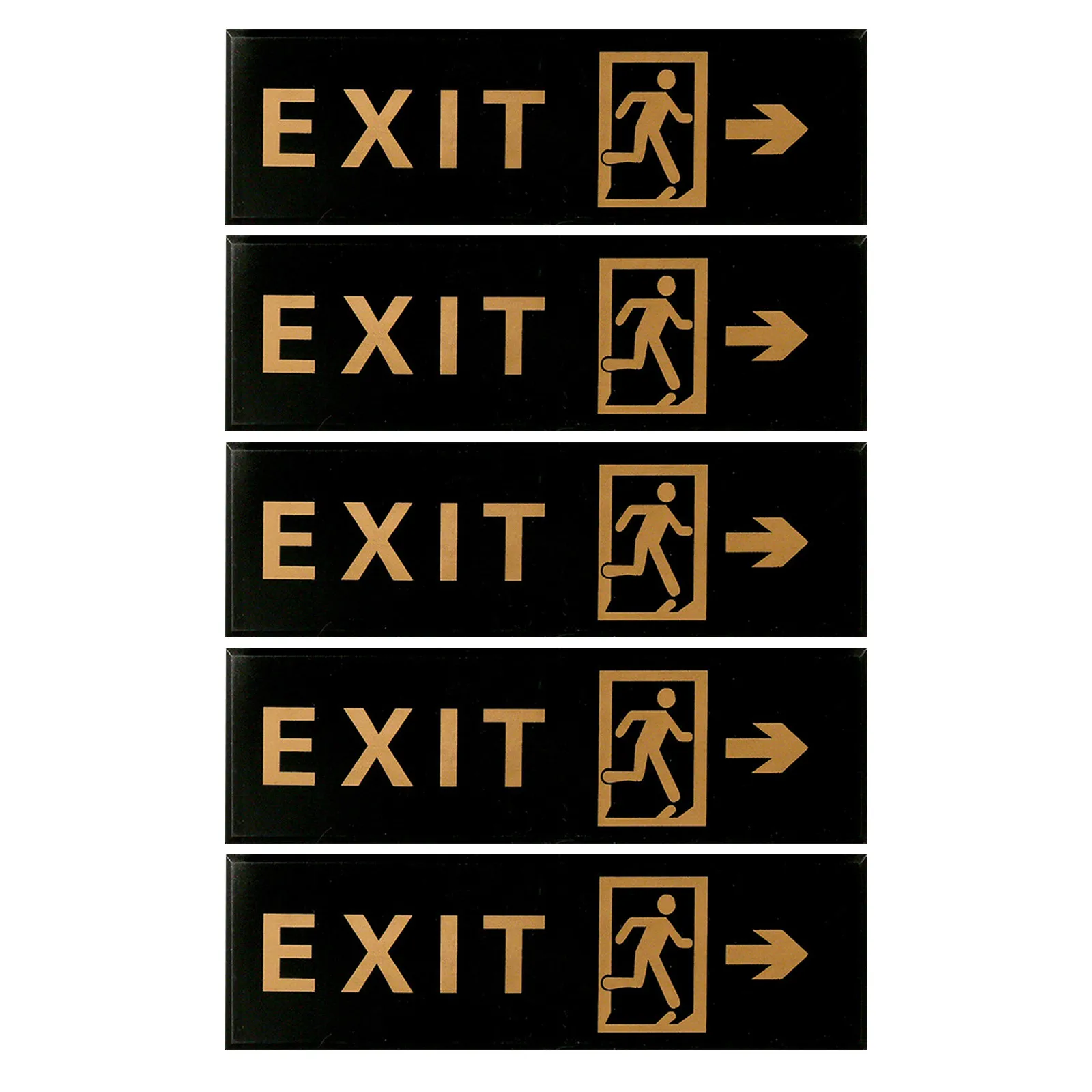 

5Pcs Acrylic Exit Sign Self Adhesive Emergency Exit Plate Right Arrow Wall Door Business Shopping Centers Office Buildings