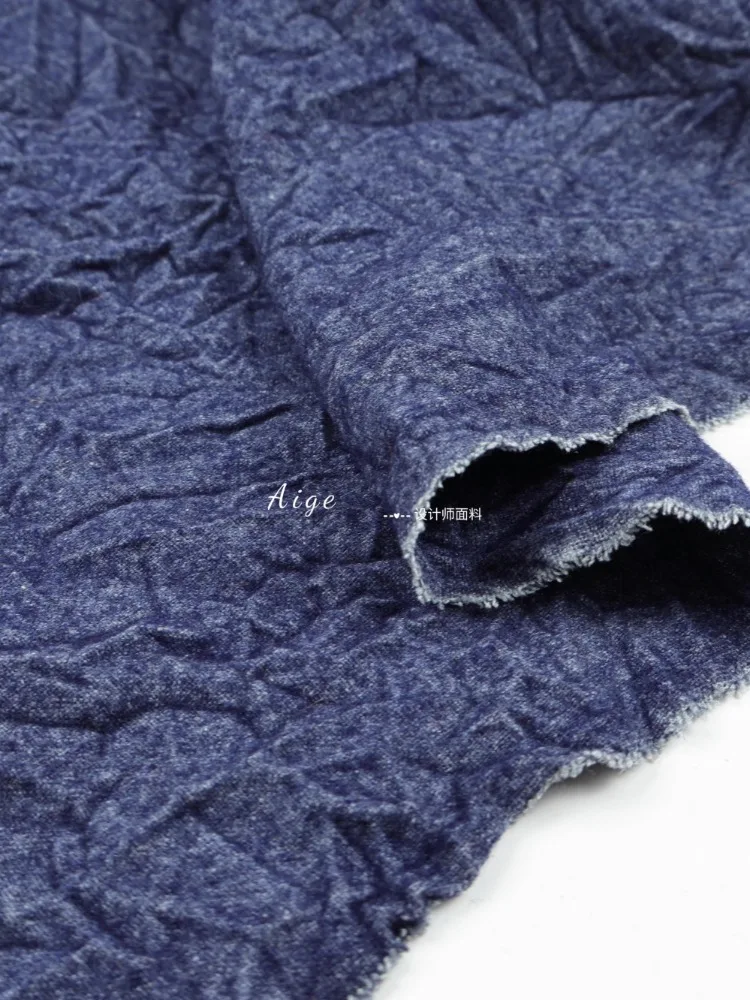 

Морщинистая морщинистая шерстяная фланелевая ткань, драпировка без эластичности, костюм, куртка, юбка, ткань «сделай сам», швейный материал на метр