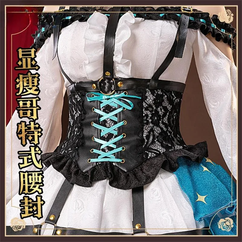 AGCOS Miku Cosplay MIKU Rose Cage Cosplay Costume Sets Girl Miku Christmas Cute Roleplay Uniforms Dress - view 4