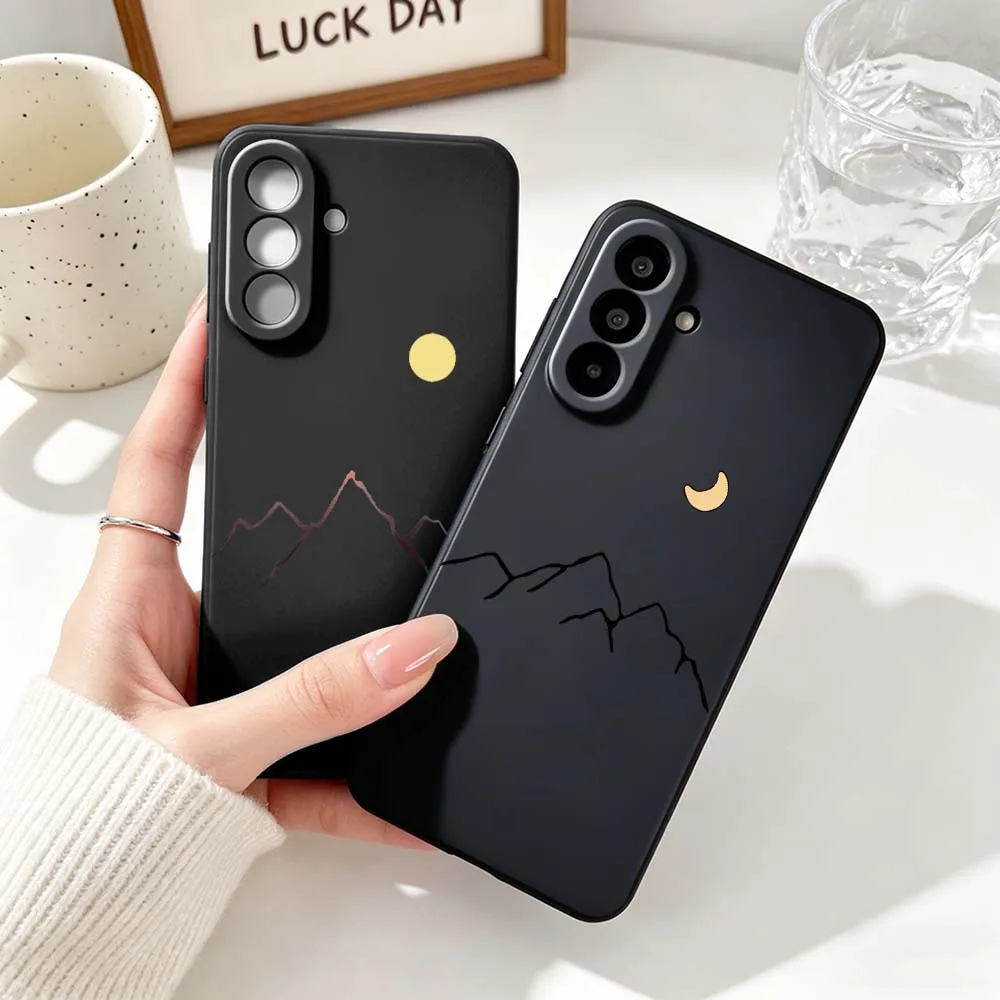 

Sun Moon Mountain Couples Phone Case For Samsung Note 20 10 A73 A72 A71 A56 A55 A54 A53 A52 A51 A42 A41 A36 A35 A34 Black