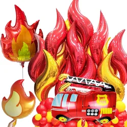 Fire Truck Ballons Party Supplies Fireman Theme Party Balloon Fire Ballons Latex Balloon Helium Ballon Kids Boy Birthday Decorat