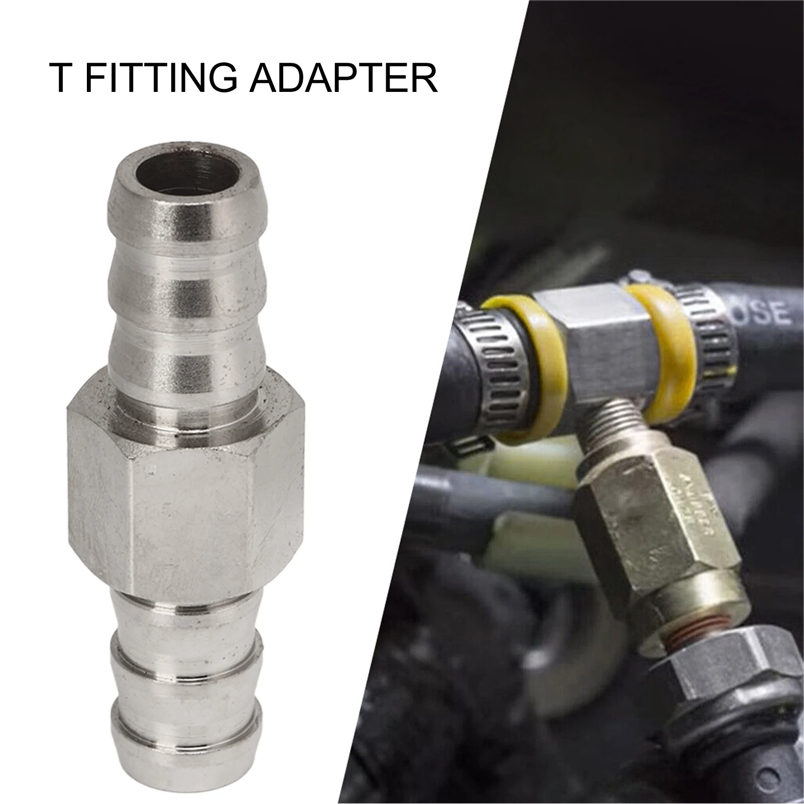 

T Fitting Adapter 304 Stainless Steel Rubber High Performance For Fuel Pressure Gauge Or Sensor Fuel Pressure T Fitting Adapter