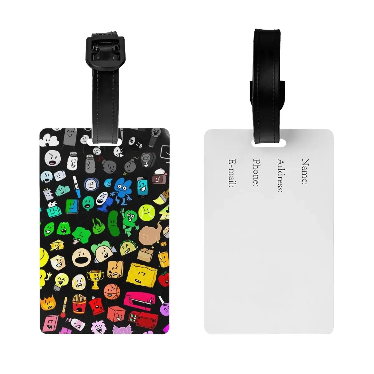 BFDI Inanimate Insanity All Characters Luggage Tags Suitcase Travel Portable Baggage Boarding Tag Label Holder ID Name Address