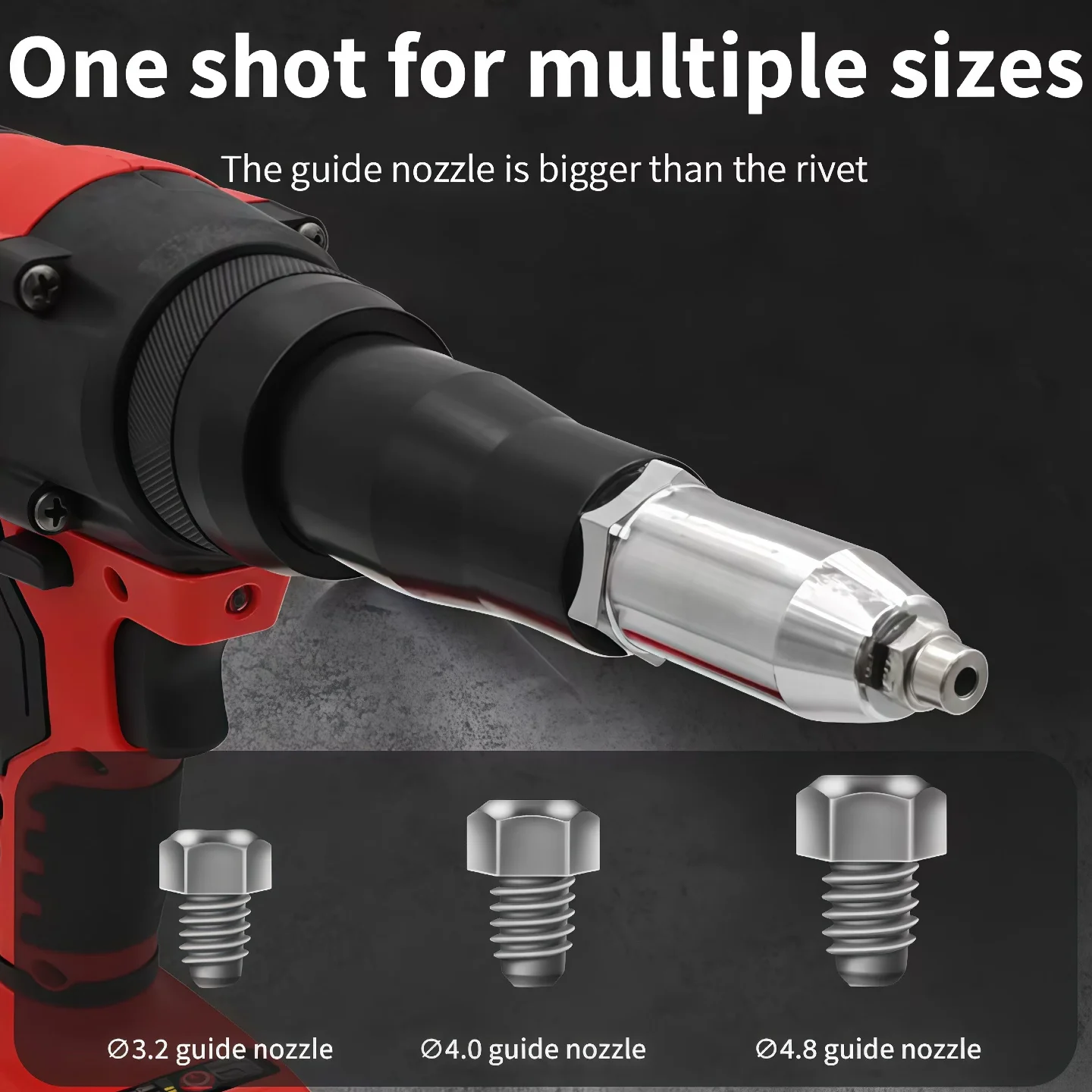 Milwaukee 4.8MM Cordless Electric Riveter Gun Brushless Rivet Riveting Tool With LED Light 18V Battery