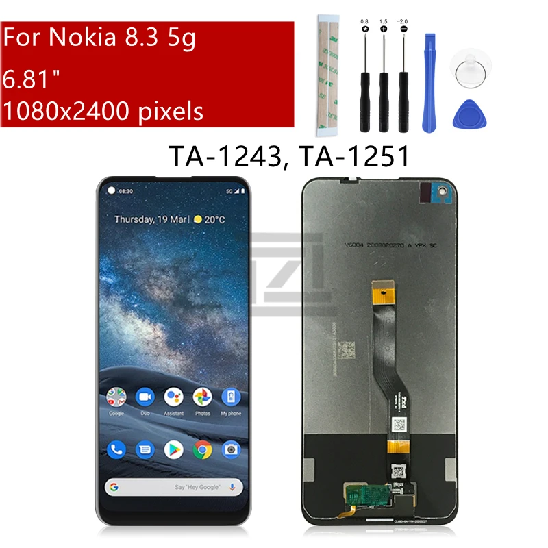 For Nokia 8.3 LCD Display Touch Screen Digitizer Assembly For Nokia 8.3 5g Lcd TA-1243 Screen Replacement Repair Part 6.81