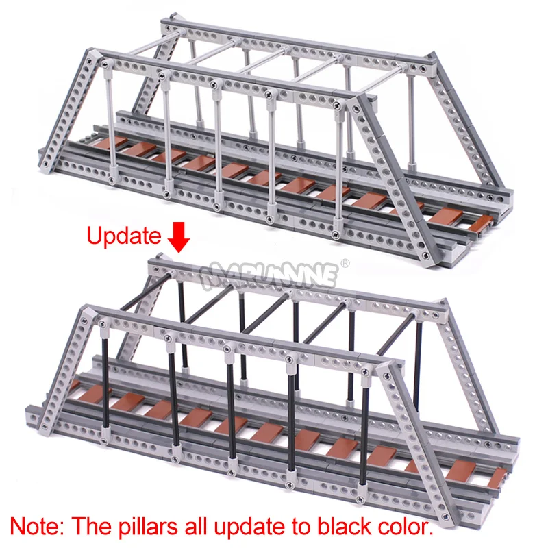 Marumine MOC Idea View 222PCS Bridge Viaduct Railway Set Build Bricks Block Model Kit with Track 53401 Building Construction Toy