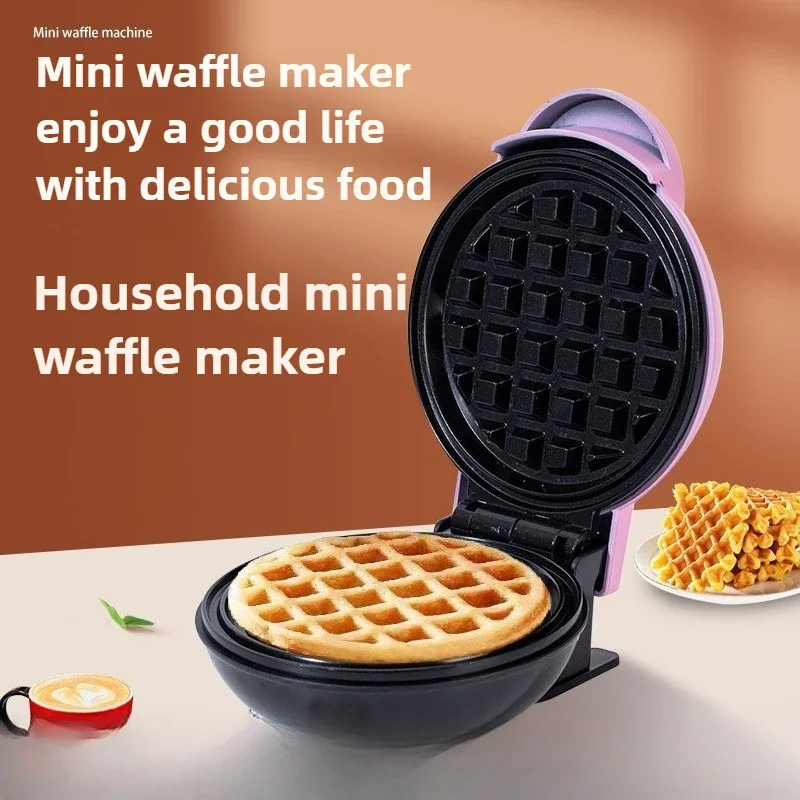 

350W Electric Mini Waffle Maker for Household Use Bread Pancake Cake Sandwich Breakfast Maker with Heating Tube