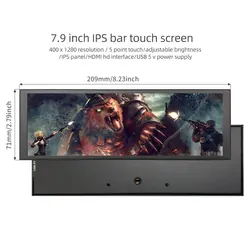 Monitor IPS Touch Screen Display, Mini PC Portátil, Windows Raspberry Pi, Publicidade Secundária, 7.9 