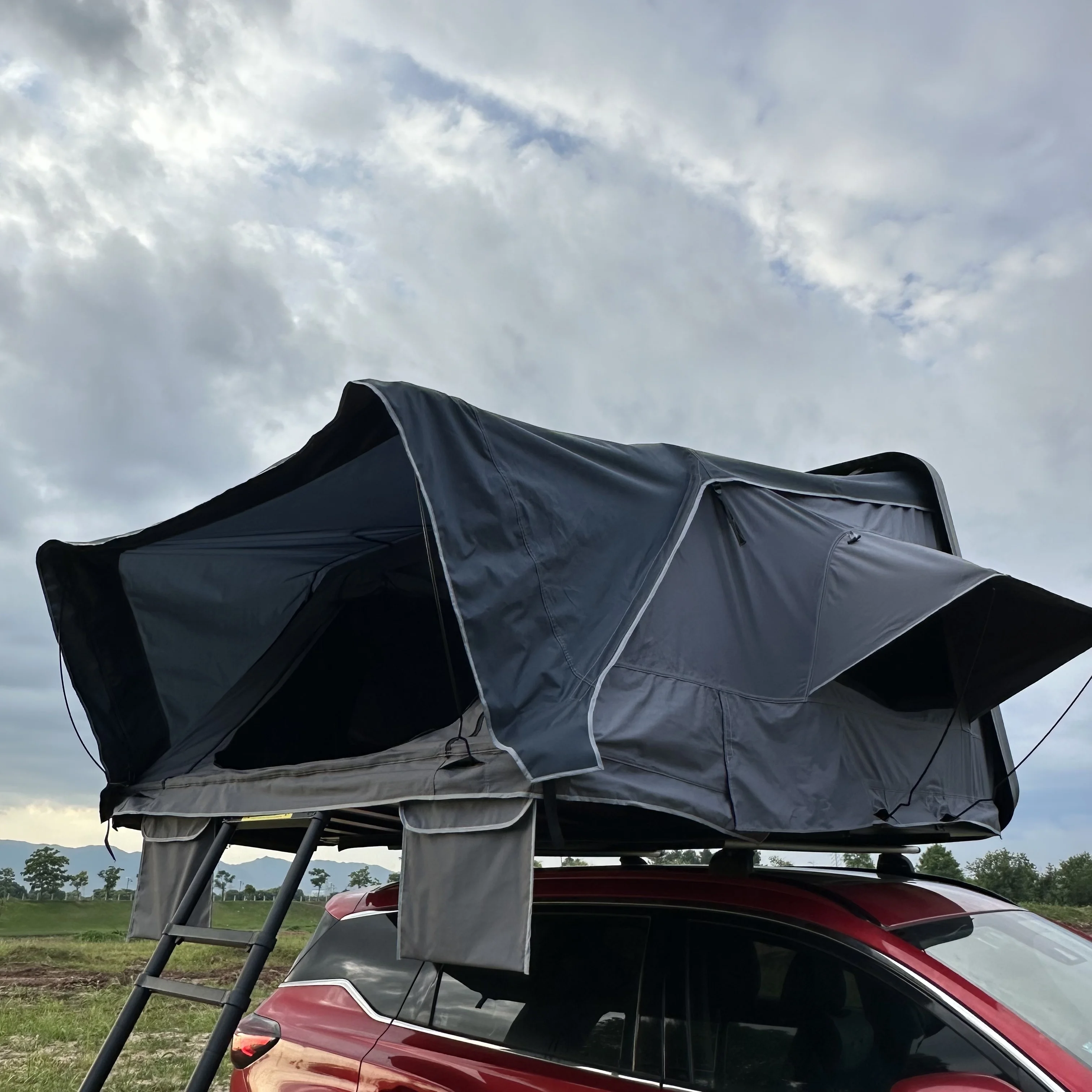 

Outdoor Rooftop Tent Outdoor Car Rooftop Tent Camping Waterproof Camper Hard Top Tent Ladder