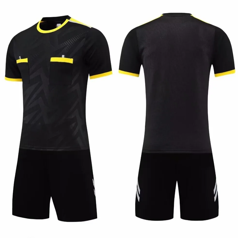 Football Kits 2025 Men Referee Uniforms Soccer Football Jerseys Shirts Pockets Judge Short Sleeve Team Shirt Sportswear Clothes image 2